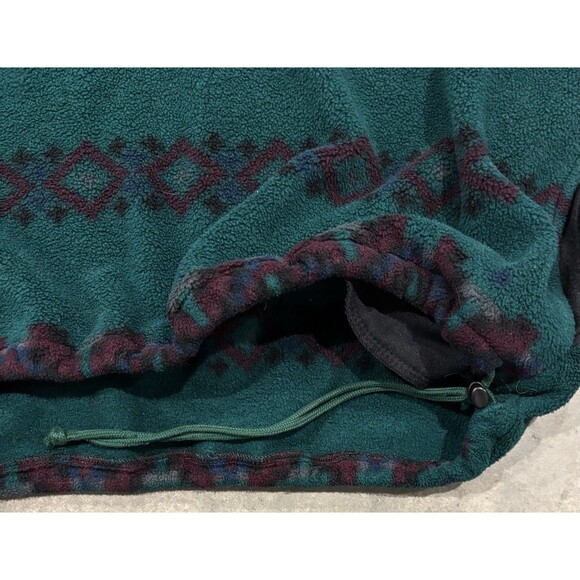Vtg 90’s Eddie Bauer Aztec Leaf 1/4 Zip Heavy Fleece Pullover Jacket Men’s XL - Picture 5 of 6